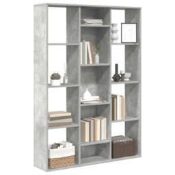 Berkfield Home Room Divider/Book Cabinet Concrete Grey 100x24x140 cm Engineered Wood - Size: 100 x 24 x 140 cm - thumbnail 4