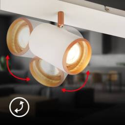 BRILONER 2 Way Spotlight Ceiling Light Bedroom Hallway Lamp GU10 Grey Coffee in Light Brown - thumbnail 4