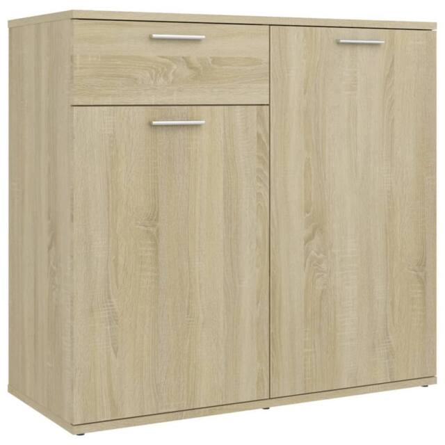 Berkfield Home Sideboard Sonoma Oak 80x36x75 cm Engineered Wood in Light Tan - Size: 80 x 36 x 75 cm - image 1
