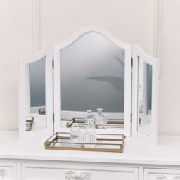 Melody Maison Antique White Triple Dressing Table Mirror - Pays Blanc Range - thumbnail 3