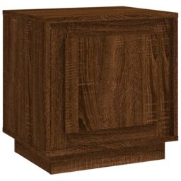 Berkfield Home Bedside Cabinet Brown Oak 44x35x45 cm Engineered Wood - Size: 44 x 35 x 45 cm - thumbnail 2