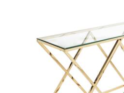 Vente-unique Tempered Glass & Steel Console - Golden - CHARLOTTE in Clear - thumbnail 6