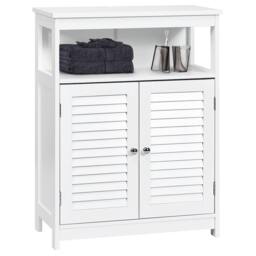 Havendro Wooden Bathroom Storage Cabinet Double Shutter Door in White - thumbnail 3