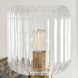 Netlighting Travi Ribbed Wall Lamp Brown Vintage Brass & Ribbed Glass E14 - thumbnail 6