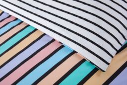 Rapport Home Oxford Stripe Microfibre Reversible Duvet Cover Set with Pillowcase in Green - Size: King - thumbnail 2