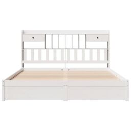 Berkfield Home Bookcase Bed without Mattress White 180x200cm Super King Solid Wood Pine - thumbnail 4