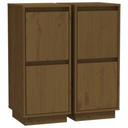 Berkfield Home Sideboards 2 pcs Honey Brown 31.5x34x75 cm Solid Wood Pine - thumbnail 3