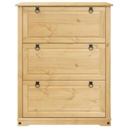 Berkfield Home Shoe Cabinet Corona 99x32x124.5 cm Solid Wood Pine in Brown - thumbnail 4