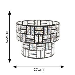 ValueLights Elise Pair of Acrylic Jewel Two Tier Easy Fit Lamp Shades with LED Bulbs in Black - thumbnail 5