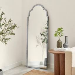 FurnitureboxUK Opaline Grey Ornate Full Length Arch Wall Mirror - thumbnail 1