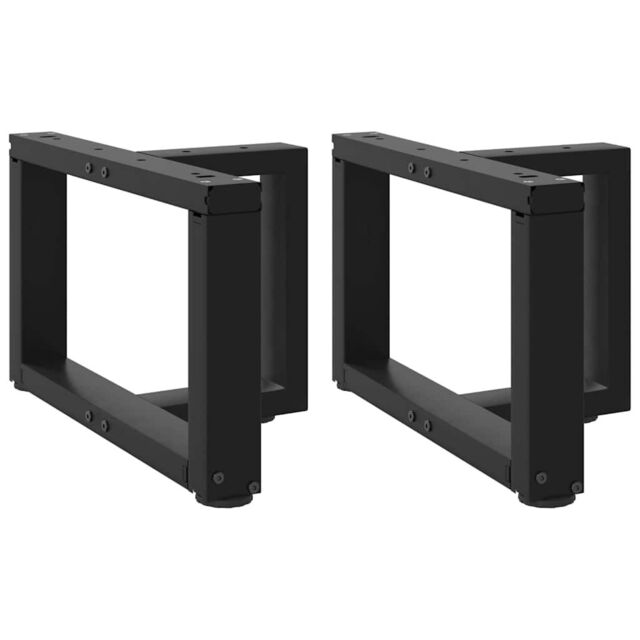 Berkfield Home Coffee Table Legs T-Shaped¬†2 pcs Black 40x25x(30-31) cm Steel - image 1