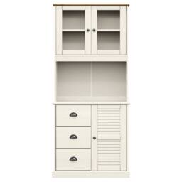 Berkfield Home Highboard VIGO White 78x40x175 cm Solid Wood Pine - Size: 78 x 40 x 175 cm - thumbnail 5