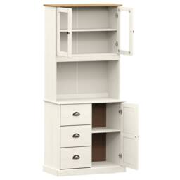 Berkfield Home Highboard VIGO White 78x40x175 cm Solid Wood Pine - Size: 78 x 40 x 175 cm - thumbnail 4