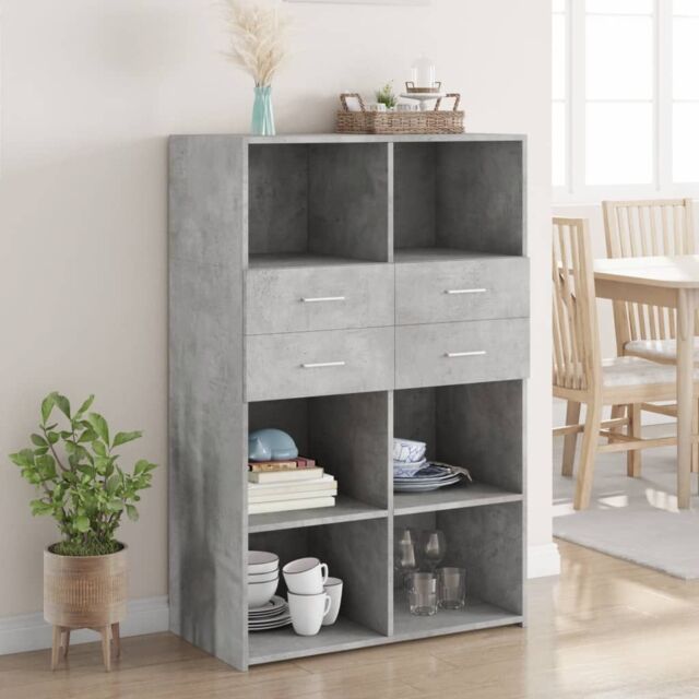 Berkfield Home Highboard Concrete Grey 80x42.5x124 cm Engineered Wood - image 1