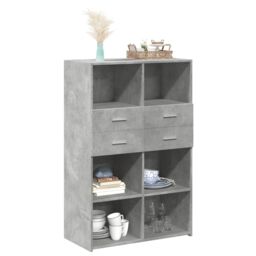 Berkfield Home Highboard Concrete Grey 80x42.5x124 cm Engineered Wood - thumbnail 3