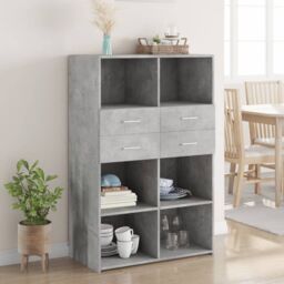 Berkfield Home Highboard Concrete Grey 80x42.5x124 cm Engineered Wood - thumbnail 1