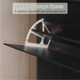 KEEPREAPER Modern Shoe Cabinet with 2 Flip Drawers & 1 Pull-Out Drawer in Black - thumbnail 6