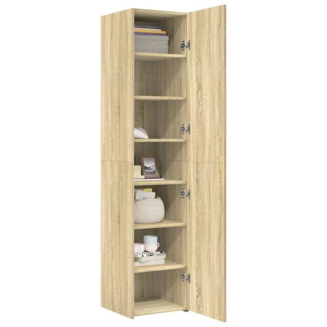 Berkfield Home Highboard Sonoma Oak 40x42.5x185 cm Engineered Wood in Light Brown - image 1