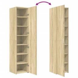 Berkfield Home Highboard Sonoma Oak 40x42.5x185 cm Engineered Wood in Light Brown - thumbnail 7