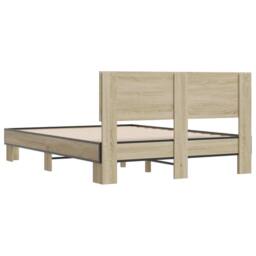 Berkfield Home Durable Bed Frame without Mattress Sonoma Oak 140x190 cm in Light Tan - thumbnail 6