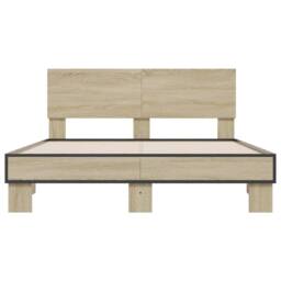 Berkfield Home Durable Bed Frame without Mattress Sonoma Oak 140x190 cm in Light Tan - thumbnail 4