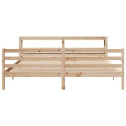 Berkfield Home Bed Frame without Mattress 180x200 cm Super King Solid Wood Pine in Brown - thumbnail 4