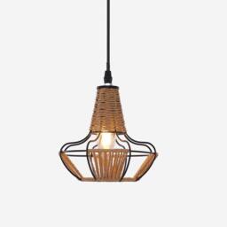 Living and Home Woven Rattan Cage Pendant Light for Natural Charm - thumbnail 5