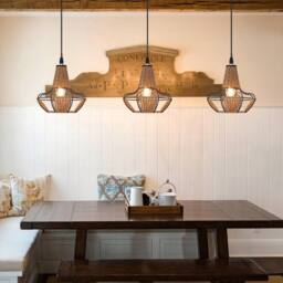 Living and Home Woven Rattan Cage Pendant Light for Natural Charm