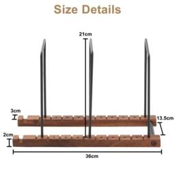 Nordara Metal Record Storage Rack Holds 50 Albums Display Stand in Brown - thumbnail 2