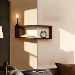 Ventryn 3 Pcs Wood Corner Shelves Wall Mounted Storage Display in Brown - thumbnail 4