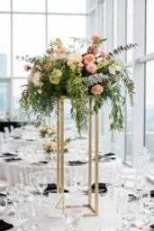 Living and Home Gold Flower Vase Stand for Home Party Wedding Decorations - thumbnail 1