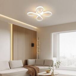 Goeco Modern LED Ceiling Light 30W 3000K Acrylic 4 Head Flower Design White - thumbnail 3