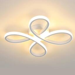 Goeco Modern LED Ceiling Light 30W 3000K Acrylic 4 Head Flower Design White - thumbnail 1