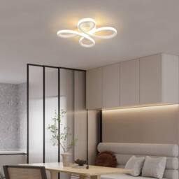 Goeco Modern LED Ceiling Light 30W 3000K Acrylic 4 Head Flower Design White - thumbnail 5