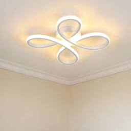 Goeco Modern LED Ceiling Light 30W 3000K Acrylic 4 Head Flower Design White - thumbnail 2