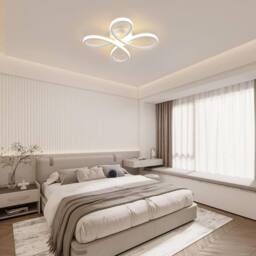 Goeco Modern LED Ceiling Light 30W 3000K Acrylic 4 Head Flower Design White - thumbnail 4