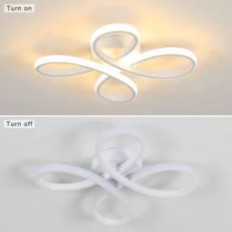Goeco Modern LED Ceiling Light 30W 3000K Acrylic 4 Head Flower Design White - thumbnail 8
