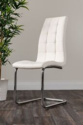 FurnitureboxUK Elina White Marble Effect Scratch Resistant Dining Table & 2 Murano Faux Leather Chairs - thumbnail 4