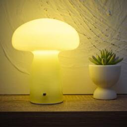 K LIVING Cory Lemon Glass Mushroom Shape Recharge LED Lamp in Yellow - thumbnail 2
