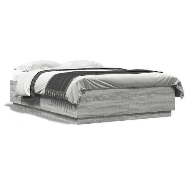 Berkfield Home Bed Frame without Mattress Grey Sonoma 160x200 cm - image 1