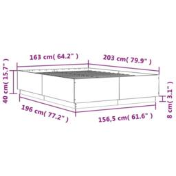 Berkfield Home Bed Frame without Mattress Grey Sonoma 160x200 cm - thumbnail 9