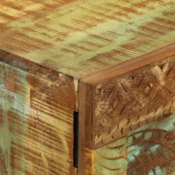 Berkfield Home Hand Carved Sideboard 55x30x75 cm Solid Wood Reclaimed in Brown - Size: 55 x 30 x 75 cm - thumbnail 6