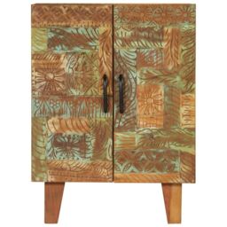 Berkfield Home Hand Carved Sideboard 55x30x75 cm Solid Wood Reclaimed in Brown - Size: 55 x 30 x 75 cm - thumbnail 4