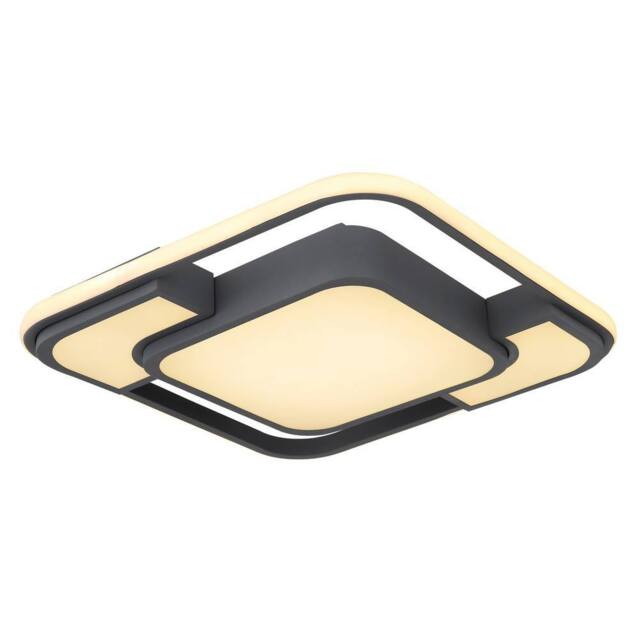 Netlighting Nirra 42cm Integrated LED Semi Flush Ceiling Light Graphite LED 3000K in Grey - image 1