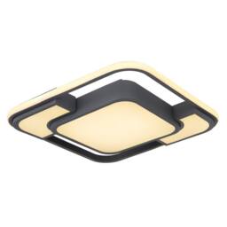 Netlighting Nirra 42cm Integrated LED Semi Flush Ceiling Light Graphite LED 3000K in Grey - thumbnail 1