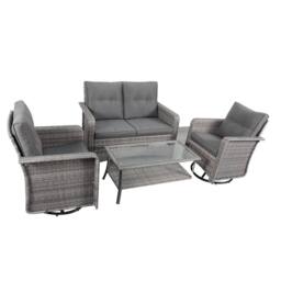 Outdoor Living The Leigh 4 Seat Rattan Sofa Lounge Set in Grey - thumbnail 5
