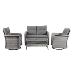 Outdoor Living The Leigh 4 Seat Rattan Sofa Lounge Set in Grey - thumbnail 4