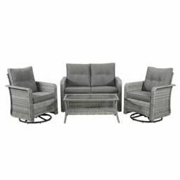Outdoor Living The Leigh 4 Seat Rattan Sofa Lounge Set in Grey - thumbnail 3