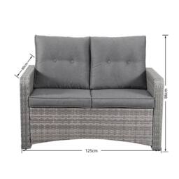 Outdoor Living The Leigh 4 Seat Rattan Sofa Lounge Set in Grey - thumbnail 8