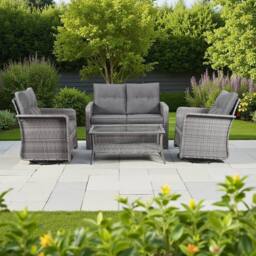 Outdoor Living The Leigh 4 Seat Rattan Sofa Lounge Set in Grey - thumbnail 2